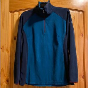 Columbia Light Weight Fleece 1/4 Zip Blue and Green Size L-worn 1 time!